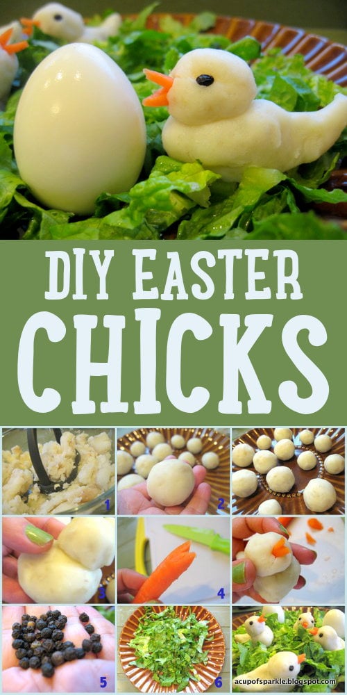 DIY Easter Chicks Mashed Potatoes for Easter Dinner with the Kids