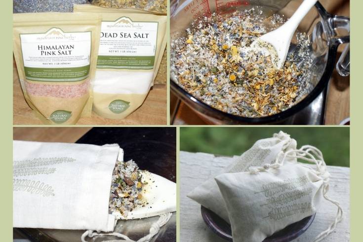 DIY Organic Bath Tea + Salt Soak Recipe (Easy Gift Ideas)