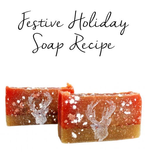 This festive Holiday Frosted Cranberry Coconut Milk Soap Recipe makes for lovely homemade Christmas gifts! Plus it's made with moisturizing coconut milk.