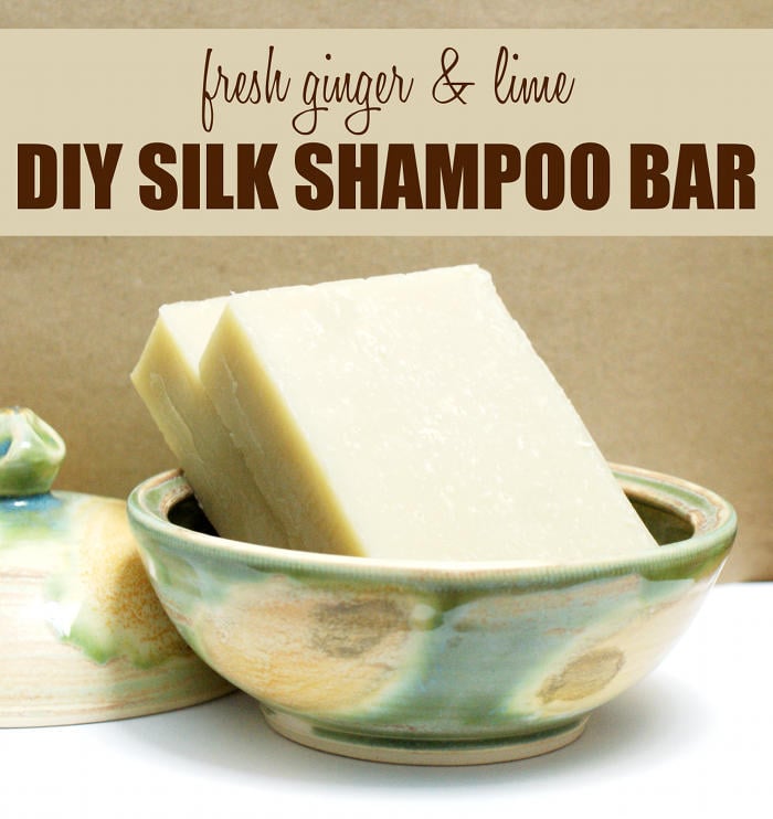 Ginger and Lime Homemade Shampoo Bar Recipe with Silk