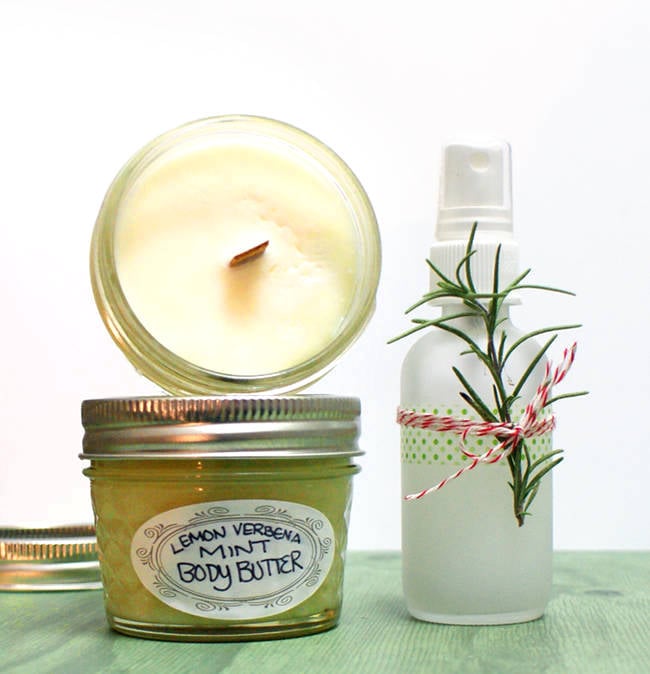 DIY Lemon Verbena Candle and Body Butter Gift Set Idea