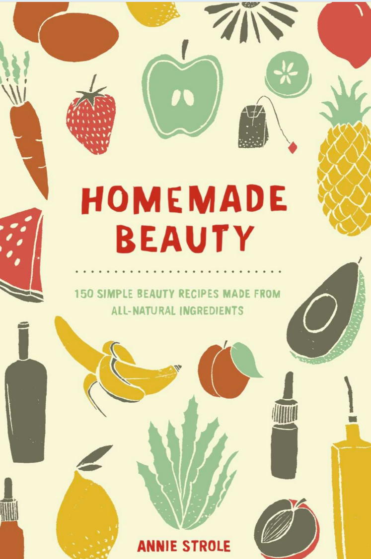 Homemade Beauty - 150 all-natural skin, hair and body care recipes. From turning blueberries into a lush detoxifying mask to fresh lemongrass into a non-toxic bug repellent, Homemade Beauty takes the ubiquitous eat-local, farm-to-table concept and brings it to the beauty category.