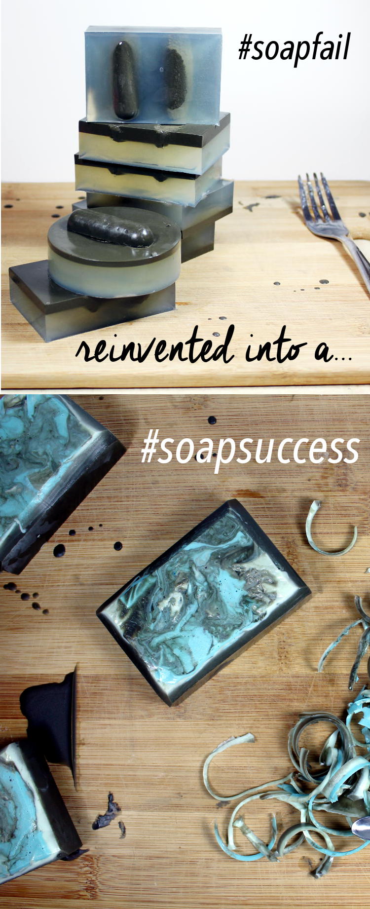 As a crafter and soapmaker, there are absolutely those days when an idea for a soap recipe you have in your head, does not execute the way you thought it would. This was one of those projects. However, with a little creativity, I was able to turn a #soapfail into a #soapsuccess! Learn how I turned my #soapfail around and find out how to make your own melt and pour tea tree and sea mud soaps!