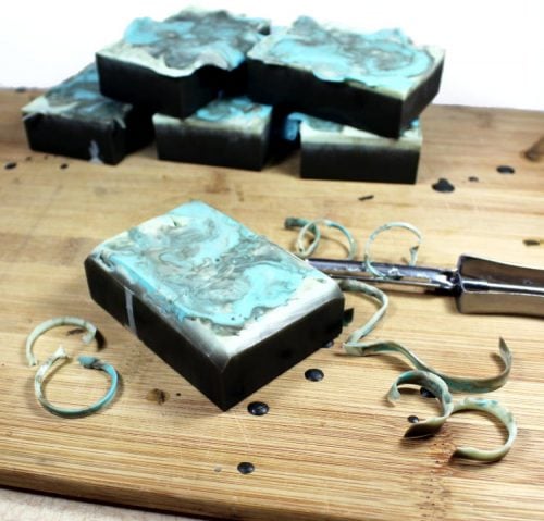 Tea Tree & Sea Mud Soap Recipe! This gorgeous homemade soap DIY is the product of a soapmaking experiment that failed and was then reinvented into the gorgeous soap you see here. Find the soapmaking recipe to create the success now at Soap Deli News blog and learn how to turn your soapmaking fail into a success worthy of gifting!