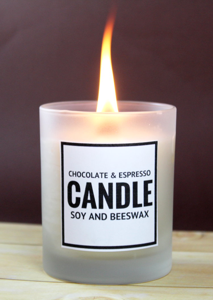 Scented DIY Soy and Beeswax Candles with Printable Labels