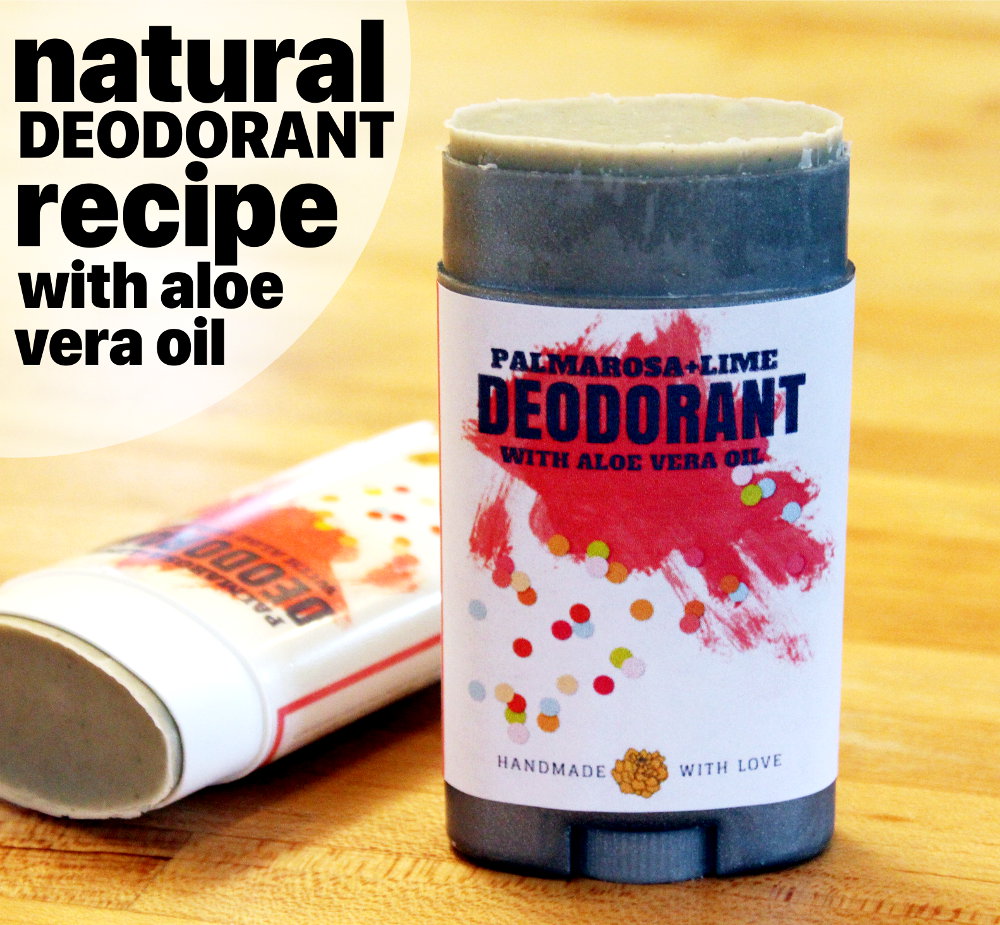 Palmarosa + Lime Natural Deodorant Recipe with Aloe Vera Oil Soap