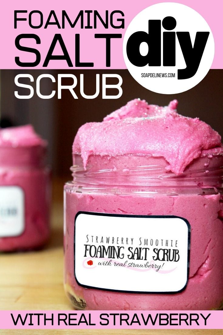Strawberry Smoothie Foaming Salt Scrub Recipe for Glowing Skin