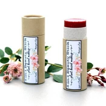 Create your own DIY plant based makeup! With a few simple ingredients to make your own rose scented 4-in-1 all over cream makeup stick!