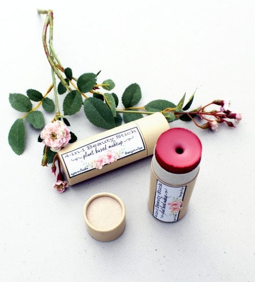 DIY 4-in-1 Plant Based Makeup: Rose All Over Cream Makeup Stick