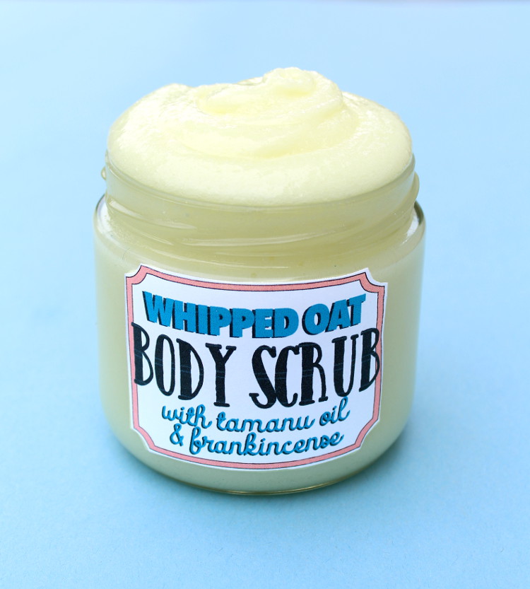 Foaming Oat Body Scrub Recipe with Frankincense & Tamanu Oil