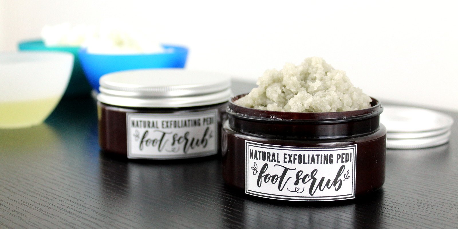 Pedi Foot Scrub Recipe with Coconut Oil. Natural foot care recipe for healthy looking skin. This super exfoliating pedi foot scrub recipe with coconut oil will leave your feet feeling like you just had a professional spa pedicure! Made with all natural ingredients, this pedi foot scrub DIY exfoliates with fine sea salt and pumice. It then hydrates skin with shea butter and coconut oil for softer, smoother feet with every use! A natural clean beauty recipe for your natural skin care routine.
