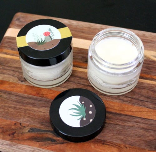 This natural pain relief salve recipe with arnica and ginger essential oil is made with just four simple ingredients to relieve inflammation and ease pain associated with muscle pain, arthritis, sprains, fibromyalgia, bruises and carpal tunnel. Make this natural home remedy in just ten minutes or less!