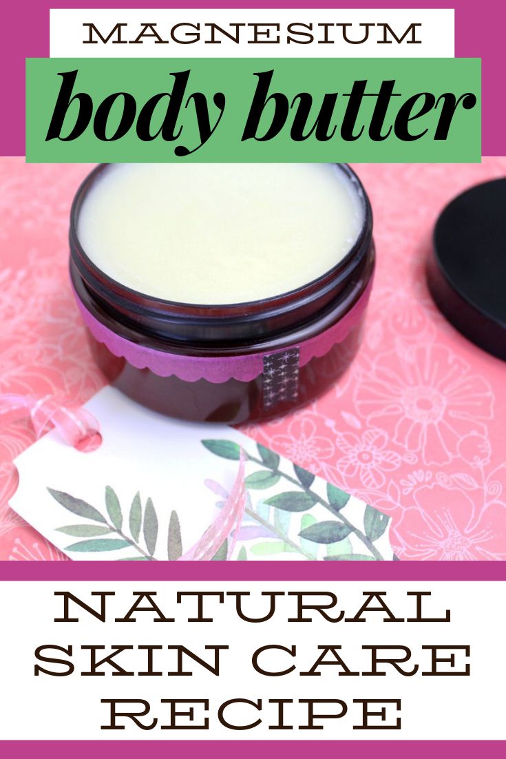 Magnesium body butter recipe. Magnesium body butter offers a number of natural health benefits. Not only does this luxurious body butter moisturize skin, it also aids in relaxation and can promote a restful night's sleep. Additionally, this mineral enhanced body butter also helps relieve muscle cramps, backaches, growing pains and restless leg syndrome. As someone living with fibromyalgia, I use magnesium body butter to naturally soothe nerve pain and to aid in relaxing muscles after a workout.