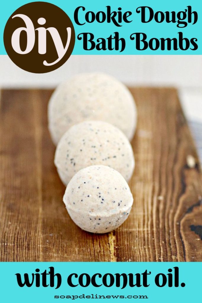 Chocolate Chip Cookie Dough Bath Bombs with Coconut Oil & Buttermilk
