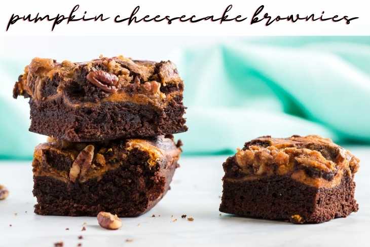 Pumpkin Cheesecake Brownies Recipe with Pecan Streusel. A seasonal fall favorite pumpkin spice dessert recipe with everyone’s favorite - pumpkin spice! Start with a box of your favorite brownie mix (I opt for chewy and extra fudgy) and throw in some canned pumpkin, cream cheese and everyone's fall favorite - pumpkin spice! Then top it all off with some pecan streusel and you've got yourself a dessert worthy of the season!