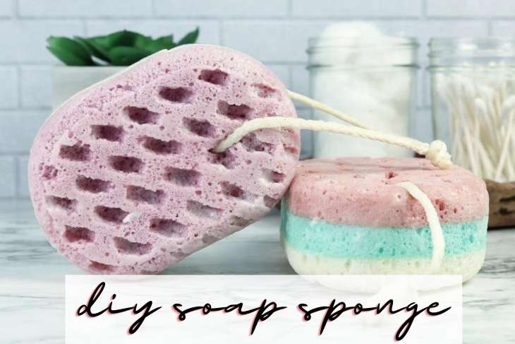 DIY soap sponge. Learn how to make this easy melt and pour soap recipe for DIY soap sponges to add to your skin care routine for natural beauty. This beginner soap recipe for making a DIY soap sponge is a great way to exfoliate and cleanse skin while also helping to reduce plastic waste as it enables you to chuck those plastic body wash bottles. If you're looking to go zero waste, then try this DIY soap making tutorial to use as part of your daily skin care routine for beautiful glowing skin.
