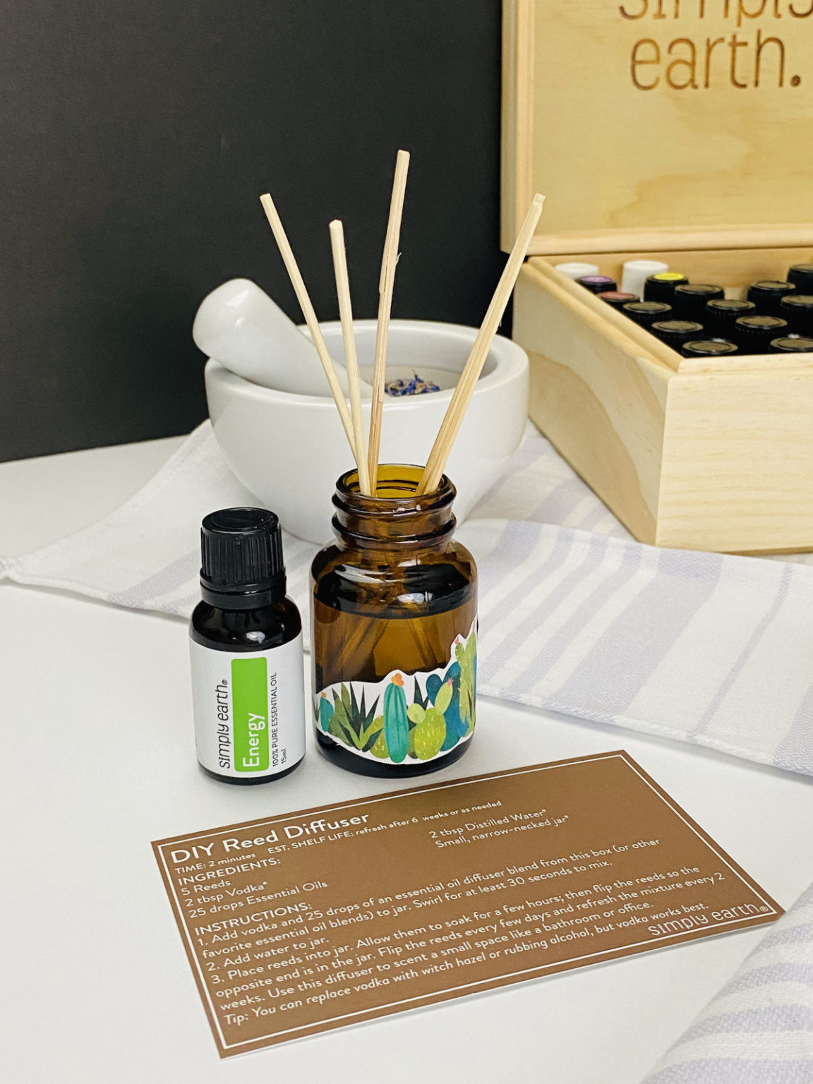 DIY Reed Diffuser with Essential Oils for natural nontoxic home fragrances