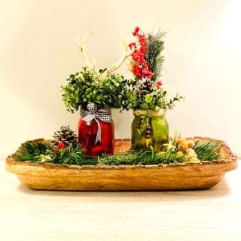 Learn how to make these Dollar Tree mason jar Christmas decorations. An affordable way to save money and decorate your home for the holidays.